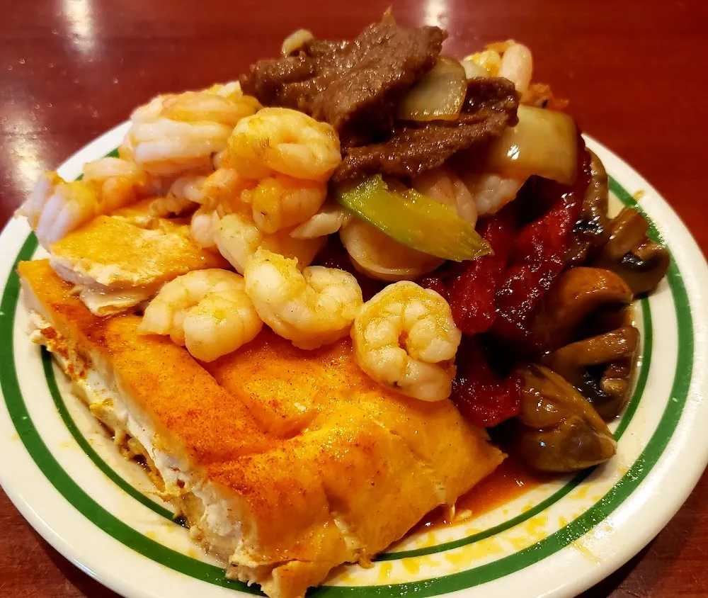 Grilled Salmon Sauteed Shrimp